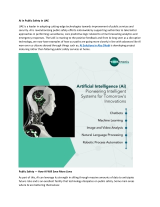 AI in Public Safety in UAE