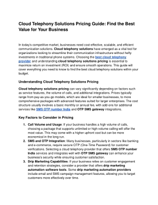 Cloud Telephony Solutions Pricing Guide_ Find the Best Value for Your Business