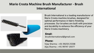 Mario Crosta Machine Brush Manufacturer - Brush International