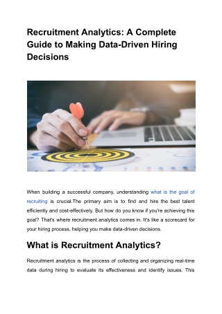 Recruitment Analytics: A Complete Guide to Making Data-Driven Hiring Decisions