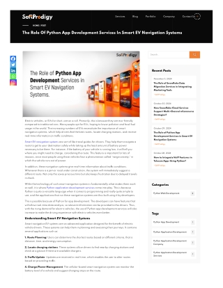 The Role of Python App Development Services in Smart EV Navigation Systems