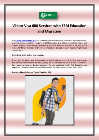 Visitor Visa 600 Services with EEM Education and Migration