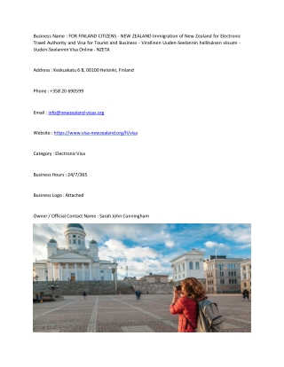 FOR FINLAND CITIZENS - NEW ZEALAND  Immigration of New Zealand for Electronic Tr