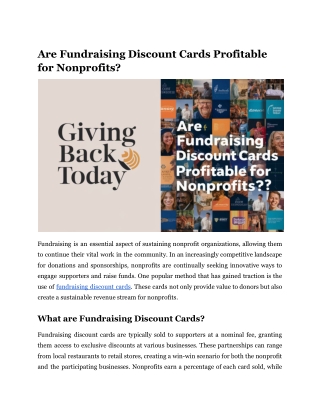 Are Fundraising Discount Cards Profitable for Nonprofits_