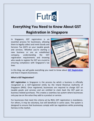 Everything You Need to Know About GST Registration in Singapore