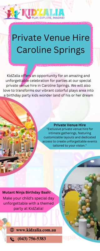 Private Venue Hire in Caroline Springs | KidZalia