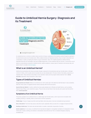 A complete guide to umbilical hernia surgery and treatment