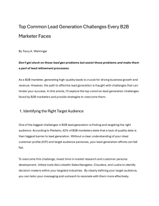 Top Common Lead Generation Challenges Every B2B Marketer Faces