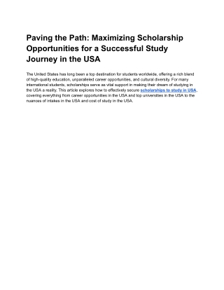 Paving the Path_ Maximizing Scholarship Opportunities for a Successful Study Journey in the USA