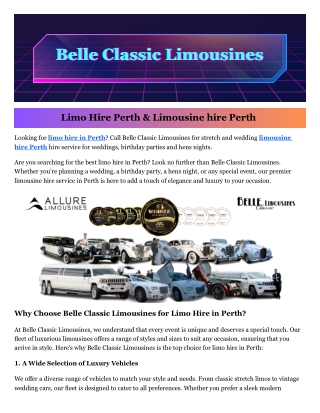 Limousine hire Perth