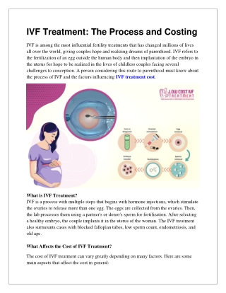 IVF Treatment The Process and Costing