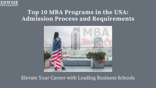 Top 10 MBA Programs in the USA: Your Guide to Admission and Career Success