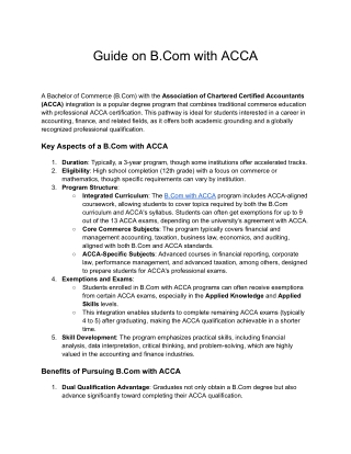 Guide on B.Com with ACCA