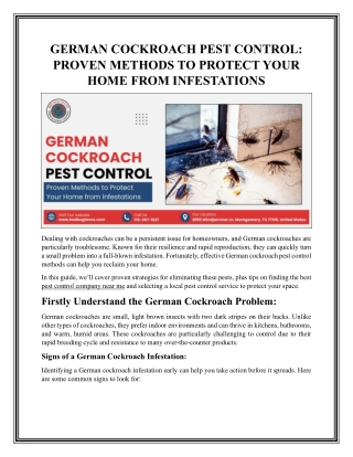 Effective Cockroach Pest Control Solutions From Bed Bug Texas Termite & Pest Con