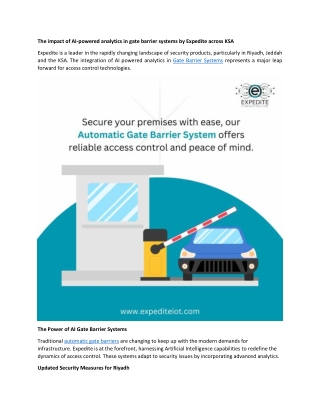 the impact of ai-powered an alytics in gate barrier in ksa