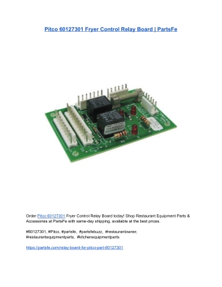 Pitco 60127301 Fryer Control Relay Board _ PartsFe