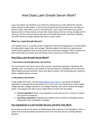 How does lash growth serum work