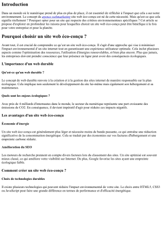 Pourquoi choisir un site web éco-conçu ?