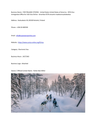 FOR FINLAND CITIZENS - United States  United States of America - ESTA Visa - Imm