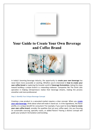 Create Energy Drink | Drink Labs