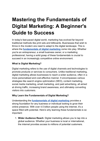 Mastering the Fundamentals of Digital Marketing_ A Beginner's Guide to Success