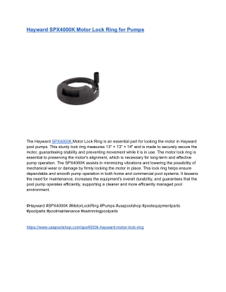Hayward SPX4000K Motor Lock Ring for Pumps