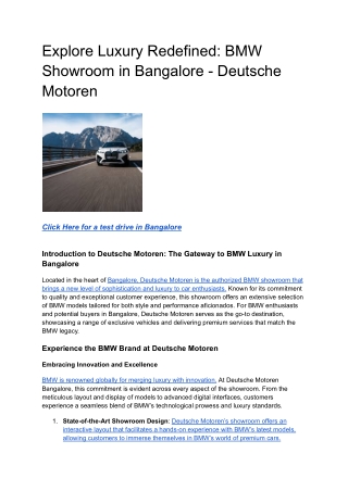 Explore Luxury Redefined_ BMW Showroom in Bangalore - Deutsche Motoren