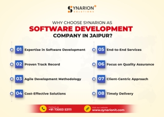 Why Choose Synarion as Software Development Company in Jaipur?