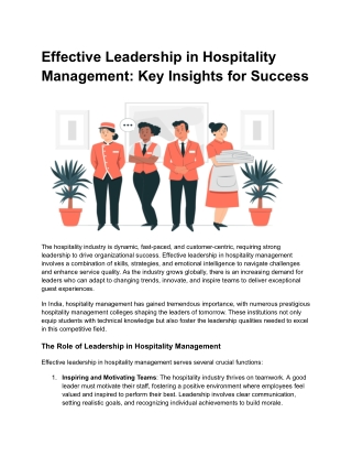 Effective Leadership in Hospitality Management_ Key Insights for Success