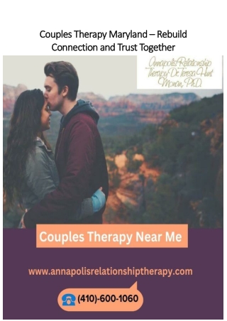 Couples Therapy Maryland  Rebuild Connection and Trust Together