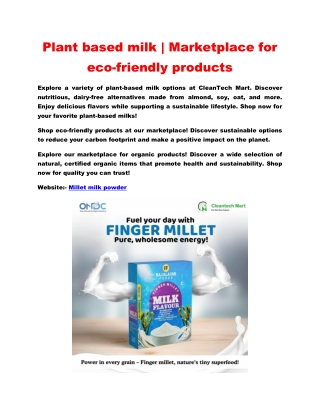 Plant based milk | Marketplace for eco-friendly products