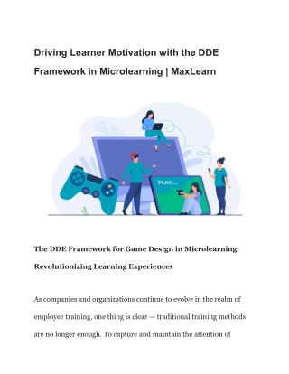Driving Learner Motivation with the DDE Framework in Microlearning _ MaxLearn