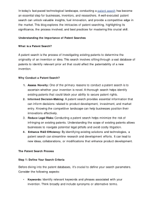 Mastering Patent Search Unlock Innovation and Insights