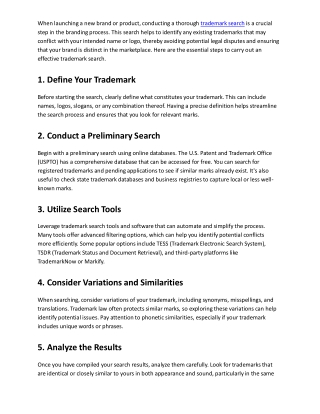Essential Steps for an Effective Trademark Search Process