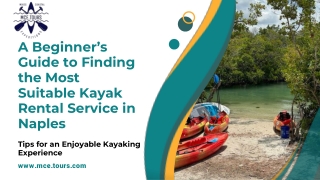 A Beginner’s Guide to Finding the Most Suitable Kayak Rental Service in Naples