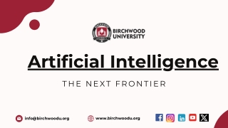 Artificial Intelligence  : The Next Frontier