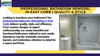 Professional Bathroom Remodeling in East Cobb  Transform Your Space