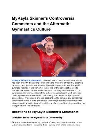 MyKayla Skinner's Controversial Comments and the Aftermath_ Gymnastics Culture