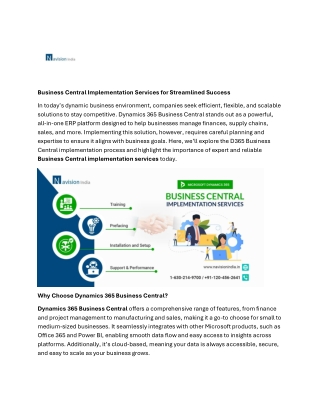 Business Central Implementation Services