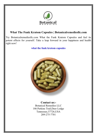 What The Funk Kratom Capsules  Botanicalremediesllc.com