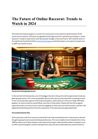 The Future of Online Baccarat Trends to Watch in 2024