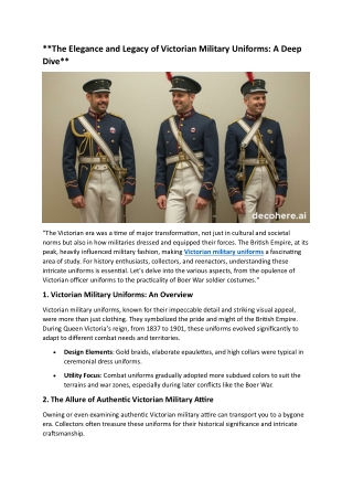 **The Elegance and Legacy of Victorian Military Uniforms: A Deep Dive**