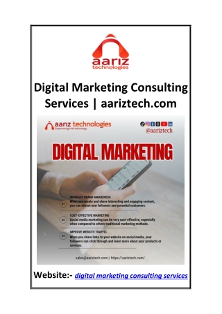 Digital Marketing Consulting Services aariztech.com