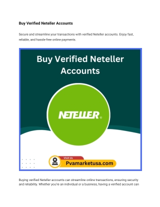 15 Best Places to Buy Verified Neteller Accounts