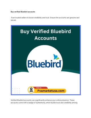 Buy Verified Bluebird Accounts with documents