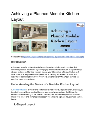 Achieving a Planned Modular Kitchen Layout
