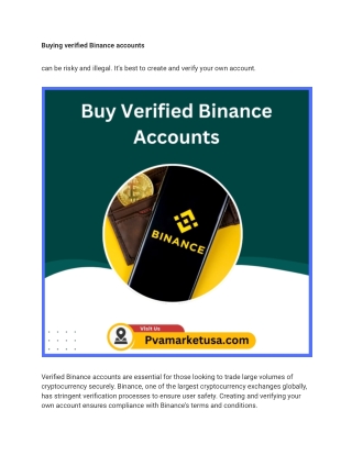 Buying verified Binance accounts