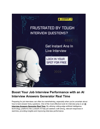 Boost Your Performance with an AI Interview Answers Generator Real Time