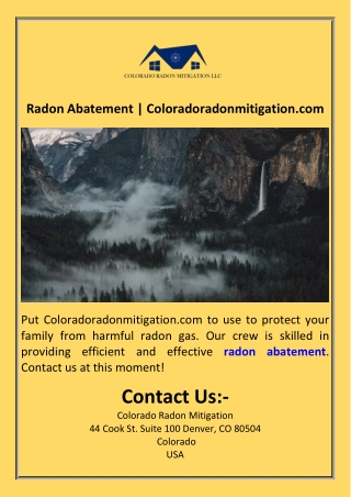 Radon Abatement  Coloradoradonmitigation.com
