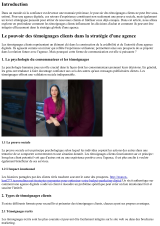 Le pouvoir des témoignages clients dans la stratégie d'une agence